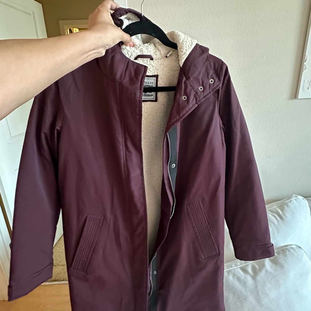 Levi's Red and White Trench Coat Lightweight Water-Resistant